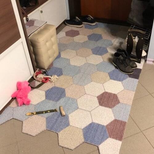 Europe Style Doormat Carpet PVC Silk Loop Kitchen Mat Bath Mat Freely Cuttable Home Doormat Non-slip Custom Washable Mats Carpet