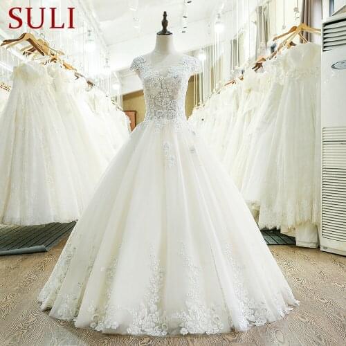 SL-217 Tulle Lace Appliques Custom Made China Wedding Dresses 2017