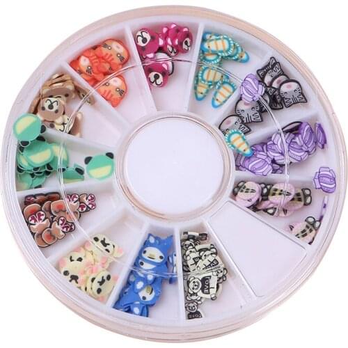 LF 1Pcs Mixed Clay Animals 5mm Decoration Crafts Flatback Cabochon Scrapbooking Embellishments Kawaii Diy Accessories