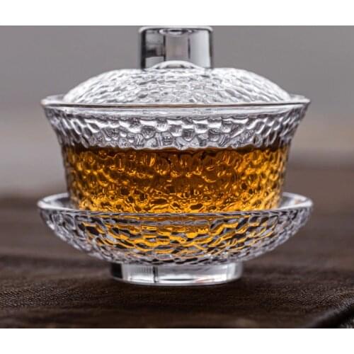 LUWU heat-resistant glass gaiwan Rugged anti-skid tureen 125ml