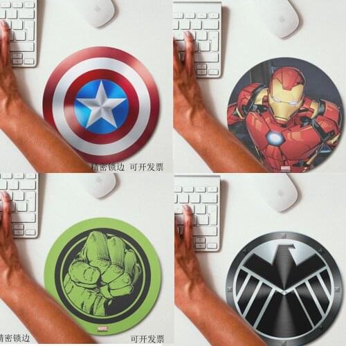 Cute Mousepad with Iron Man/ Anime pictures for Gamer/ Office, Round, Thicken and Soft