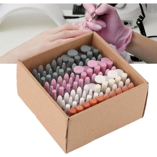 100Pcs Professional Electric Tungsten Alloy Nail Drill Bit Set Manicure Pedicure Nail Polishing Accessory Portable Nail Art Tool