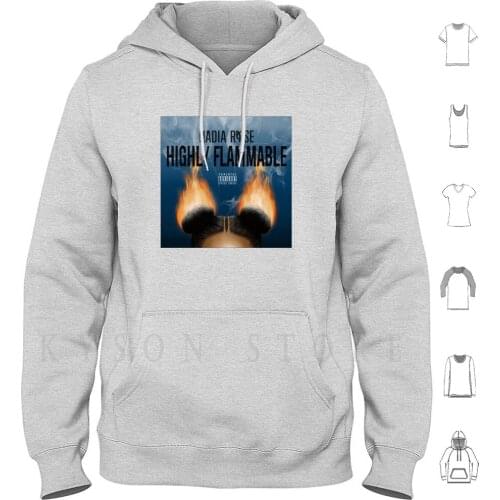 Nadia Rose-Highly Flammable Hoodie Long Sleeve Nadia Rose Highly Flammable Album Cover Rap Grime Female