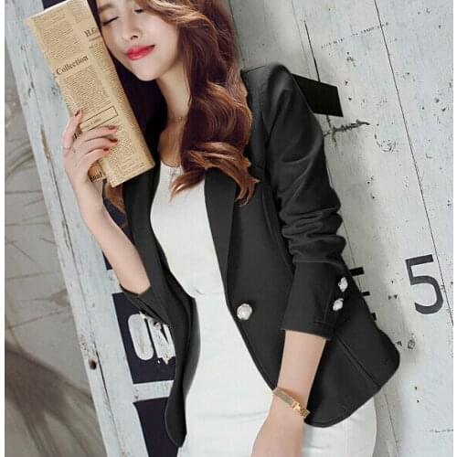 New Long-Sleeved Slim Women Blazers And Jackets Small Suit Korean Version Slim Green/Yellow/Black Blazer Femme