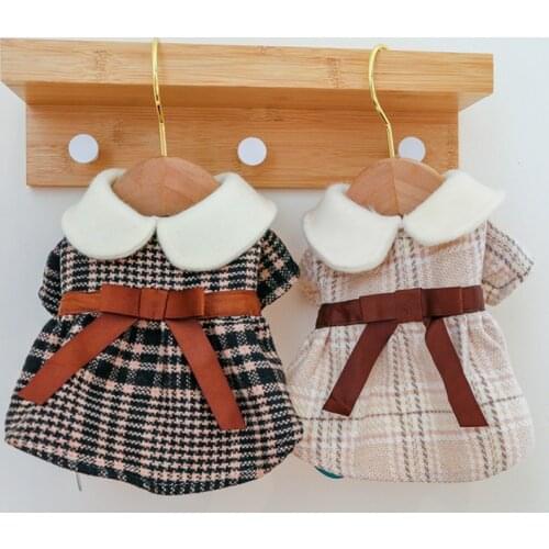 Dog Autumn Winter Dresses Beautiful Pet Bowknot Skirt Clothes Chihuahau Yorkshire Pet Puppy Wedding Party Princess Dress Outfits