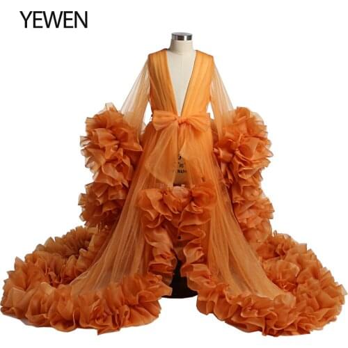 Organza Ruffles Little Flower Girls Dresses for Weddings Baby Party Frocks Sexy Children Photography Dress YEWEN