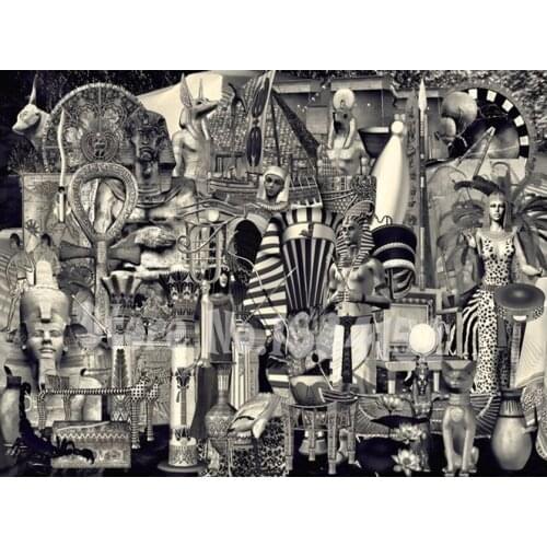 Full Square Diamond 5D DIY Diamond Painting "Egyptian Pharaoh" Black white art photos 3D Embroidery Cross Stitch Mosaic Decor