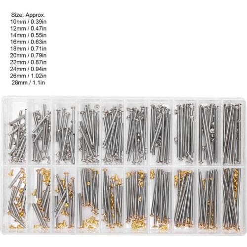 400pcs/set 1.3MM Watch Strap Spring Bars Watch Band Strap Link Pins Steel Watch Repair Tools Accessory for watchmaker 10MM-28MM