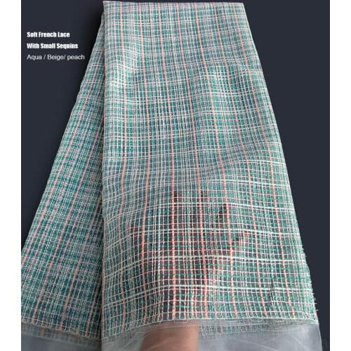 Clearance 5 yards Soft African french lace Nigerian tulle fabric garment sewing cloth high quality occasional wear gown