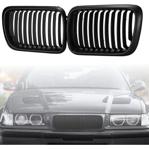 1 Pair Car Grilles Mesh Matte Black Front Grill 51138122237 51138195152 51138122238 51138195151 for BMW 3 Series E36 97-99