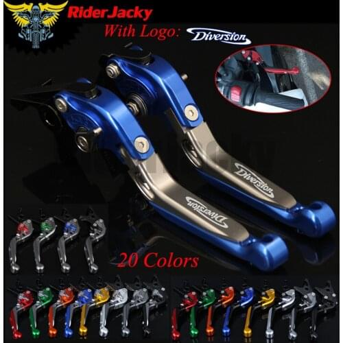 RiderJacky LOGO "Diversion" Motorcycle CNC Brake Clutch Levers For Yamaha XJ600 Diversion 1992-2003 Extendable Foldable