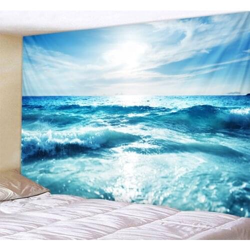 Blue Sea Water Tapestry Indian Mandala Tapestry Wall Hanging Tapestries Boho Bedroom Wall Rug Couch Blanket 6 Size