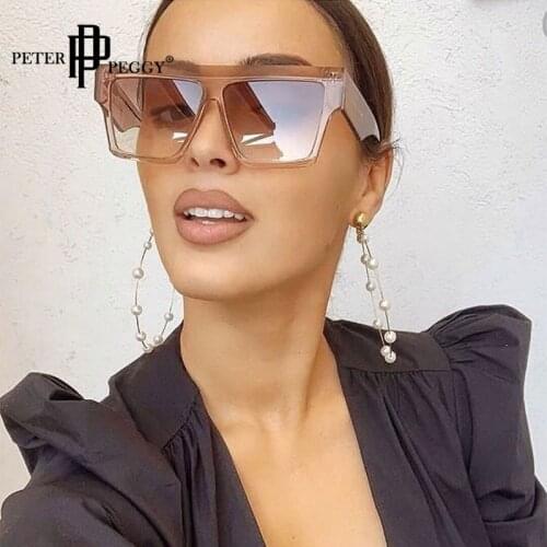 Square Oversized Sunglasses Women Fashion Gradient Lens Big Glasses Frames Men Sun Glasses UV400 Goggles Oculos De Sol Feminino