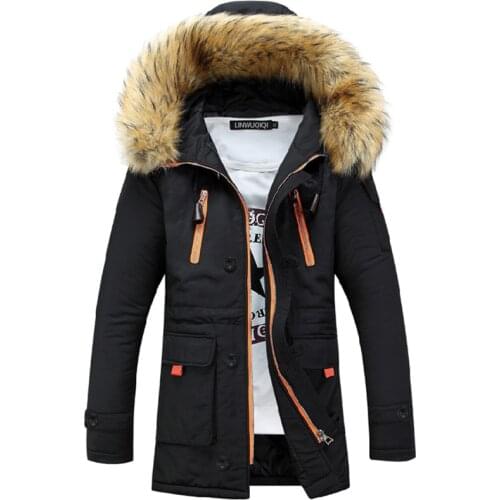 3XL Thick Warm Parkas Coat Winter Jacket Men -15 Degree Hooded Fur Casual Long Outwear Hooded Collar Windbreaker Jackets Coat