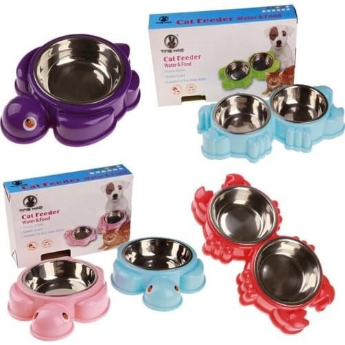 Dog Supplies Dog Bowl Cat Bowl Dog Food Bowl Slip Mat Pet Bowl Dog Rice Bowl Double Bowl Waterer
