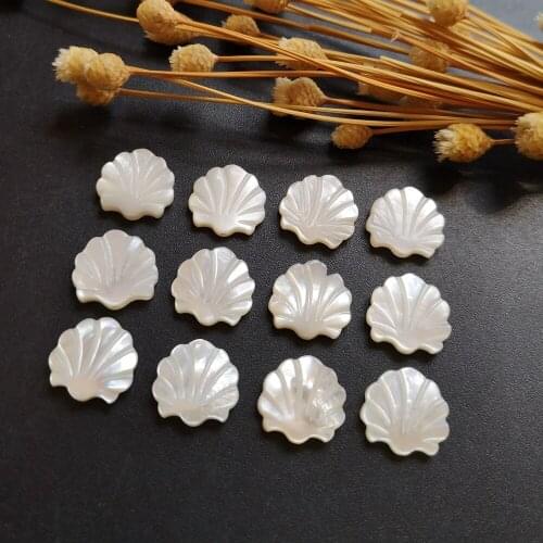 30pcs/lot 12mm Natural Fan Cut Mother of Pearl shell for DIY Jewelry Flower Cut MOP Pearl shell for Earrings