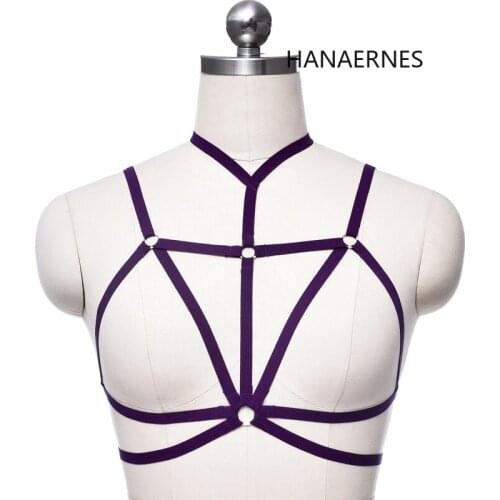 Sexy Multicolor Body Harness Womens Bondage Harness Bra Clothing Cage Bra 90s Cupless Lingerie Body Harness Belt Harness Bra