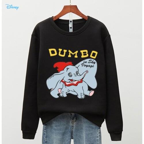 Disney Anime Dumbo Women Sweatshirt Long Sleeve Autumn Spring Casual Hoodies Top Cute Blouse Tracksuits Sweatshirts Hoodies Lady
