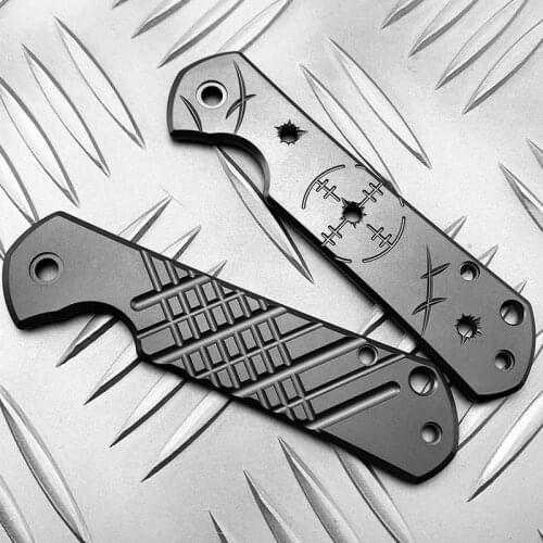 1pices One Side Customized Titanium Alloy Handle CNC Grip Cover Making Patch for Srmkni- 812 Knife DIY Tool