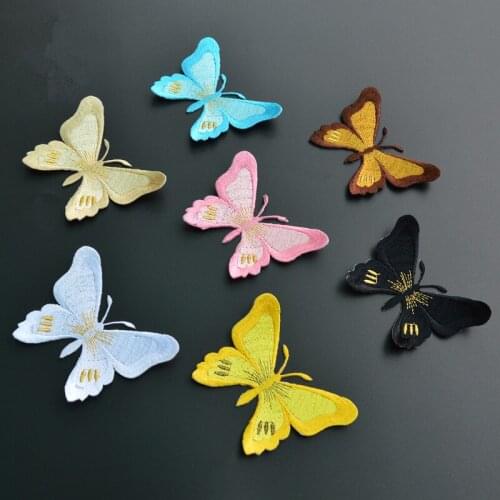 10pieces/lot Exquisite Bilayer Lace Butterfly Flower Paste 3D Bridal Headdress DIY Wedding Dress Material RS1170