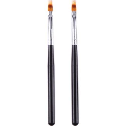 2PCS Nail Art Gel Pen Brush Nylon Hair Ombre Brush Nail Art Brushes Soft Nails Manicure Tools For Gradient UV Gel Nail Pen Brush