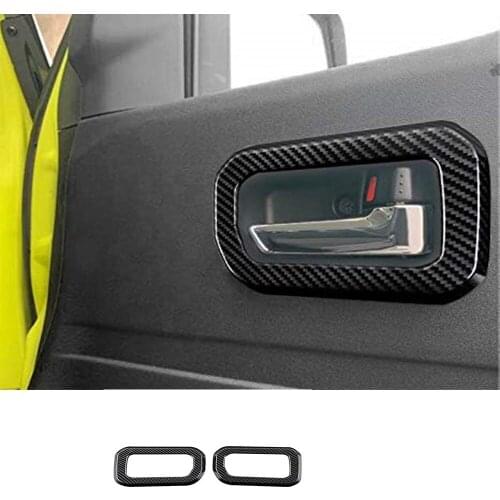 2*Carbon Fiber ABS Inner Door Handle Cover Trim Fit For Suzuki Jimny 2019-2020