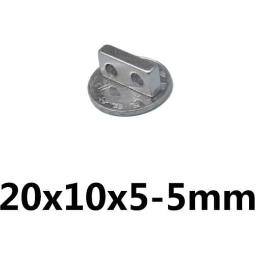 20/30/50PCS 20x10x5-5mm N35 Powerful Block Magnetic Countersunk Hole 5mm Permanent Magnet Super Neodymium Magnets 25*10*5-5mm