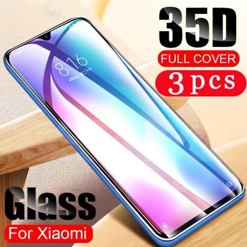 3Pcs cover for xiaomi mi 9 se lite cc9e cc9 9T pro tempered glass mi note 10 pro lite phone screen protector protective film