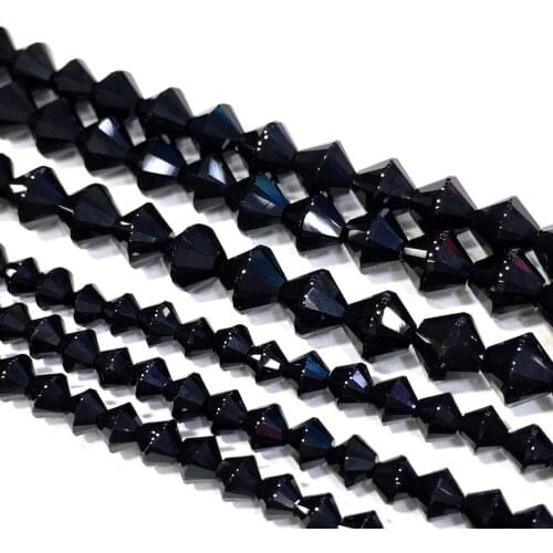 Natural AAA Pure Black Agates Faceted Beads 4/6mm Multi-size Wholesale For Jewelry Making Strand High Quality Free Shipping