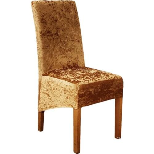 Shining Velvet Chair Cover Hotel Home Dining Chair Cover Elastic Spandex Chair Cover Blue Golden Gray Pink Chair Cover