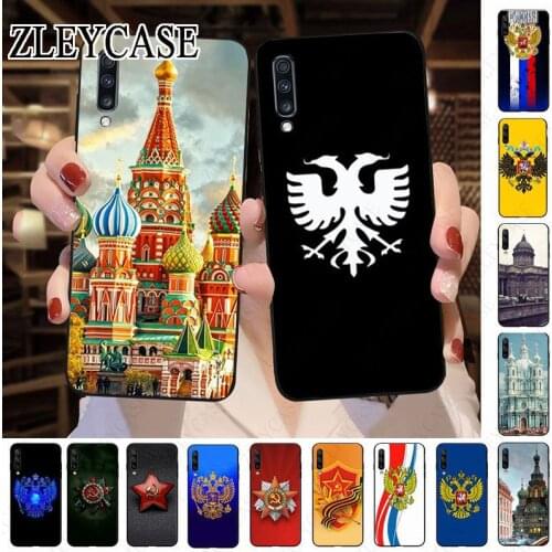 Russia Flag eagle Russian castle of St. Petersburg Phone Case For Samsung A50 A10 A20 A20E A20S A30S A40 A51 A70 A6 A7 A8 cover