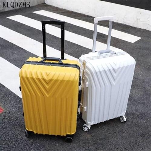KLQDZMS 20/22/24/26/29inch Aluminum frame/zipper style travel suitcase ABS＋PC rolling luggage spinner trolley bags with wheels