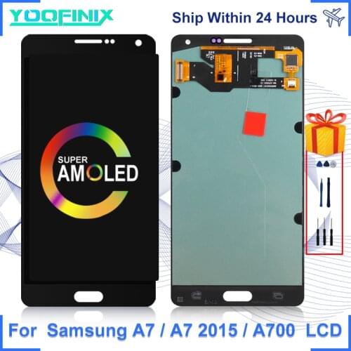 Super AMOLED For Samsung Galaxy A7 Display Touch Screen Digitizer Replacement Parts For A700F A700FD A700K A7 2015 LCD Display
