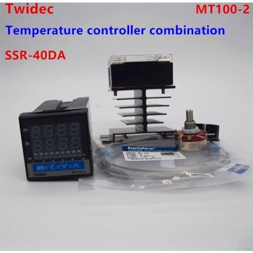 Dual Digital PID Temperature Controller Thermostat Kit with SSR-40DA + heat sink + 2m quality K probe+Potentiometer knob