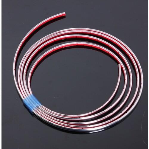 4mmx2m Car Chrome Styling Decoration Moulding Trim Strip Tape DIY Protective Sticker Cover Bright Strip Bumper Accessories