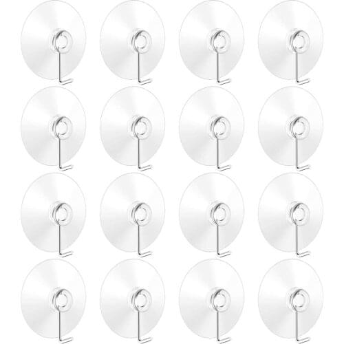 5pcs Clear Suction Cup Sucker Hooks Hanger Clothes Coat Door Wall Window Metal Hanging Hook for Kitchen Bathroom Glass Tile