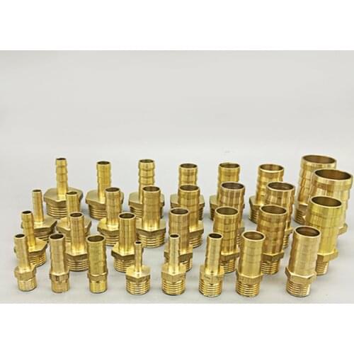 Brass Pipe Fitting 4mm 6mm 8mm 10mm 12mm 19mm Hose Barb Tail 1/8" 1/4" 1/2" 3/8" BSP Male Connector Joint Copper Coupler Adapter