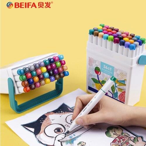 BEIFA Marker Mаркеры 12/24/36 Colors Double-headed Set Watercolor Pen For Student Artist Manga Markers Pучка Art Supplies