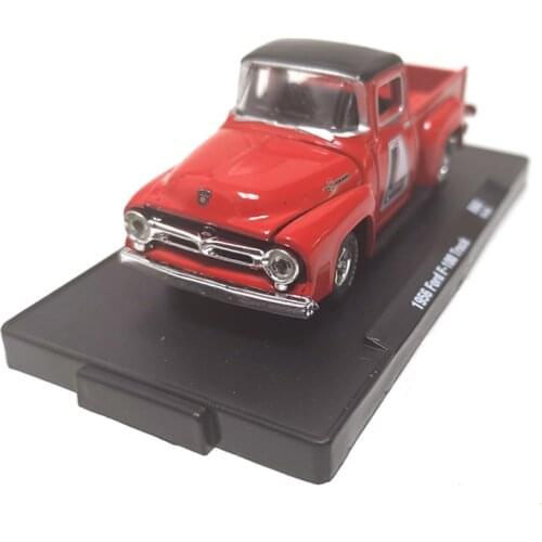 Diecast Alloy 1: 64 Scale 1956 Ford F100 Car Model Metal Die-Cast Toys Simulation Vehicle for Collectible Display Gift Souvenir