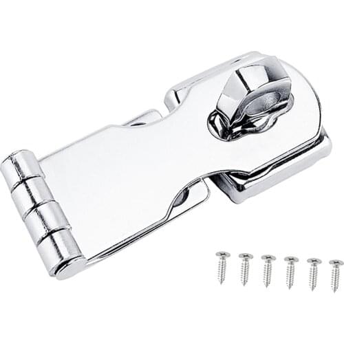 Marine Swivel Eye Locking Hasp Latch Clamp Safety Latch Buckle Set with Screws for Boat Yacht RV