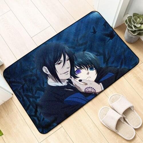 Anime Black Butler DIY Custom Floor Mat Carpet Ciel Phantomhive Printed Decor Bedroom Anti-slip Rugs Doormat Kitchen Mats