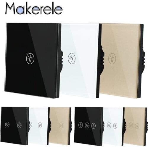 Smart Home Wall Touch Switch Eu Stanard Plug Socket Dual Usb Switches Crystal Glass 1 2 3 Gang 1 Way For Wall