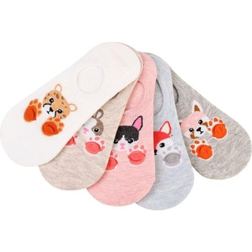 5Pairs/10Pcs Summer Cute Comfort Cotton Bamboo Fiber Girl Womens Socks Ankle Low Female Invisible Color Girl Sock Hosiery Meias