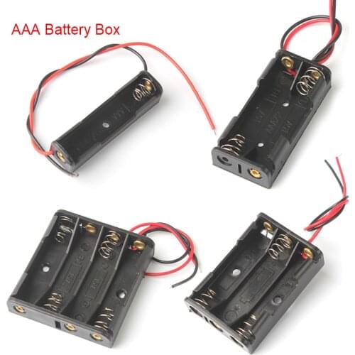 New AAA Power Bank Cases 1X 2X 3X 4X AAA Battery Holder Storage Box Case 1 2 3 4 Slot AAA Batteries Container With Wire Lead