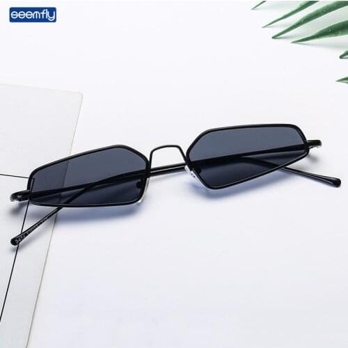 Seemfly Irregular Small Frame Glasses Personality Sunglasses Steampunk Style Metal Geometric Cut Frame Sun Glasses For Men Women