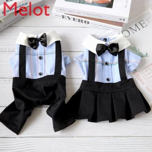 Pet Small Dog Dog Clothes Spring and Summer Clothing Thin Four-Legged Pet Clothing Princess Student Dress Couple Clothes