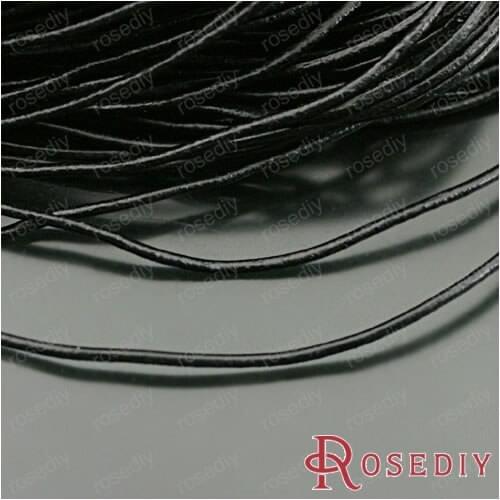 Wholesale 1.5mm Black Round Genuine Leather Cord Diy Jewelry Findings Accessories 5 Meter(JM4766)