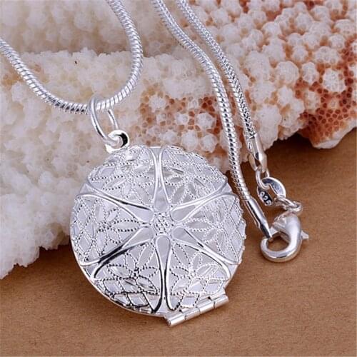 New Free shipping Special silver color necklaces fashion aesthetic Women Network flower necklace