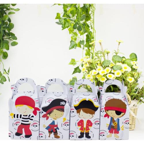 Pirate Favor Box Candy Box Gift Box Cupcake Box Boy Kids Birthday Party Supplies Decoration Event Party Supplies