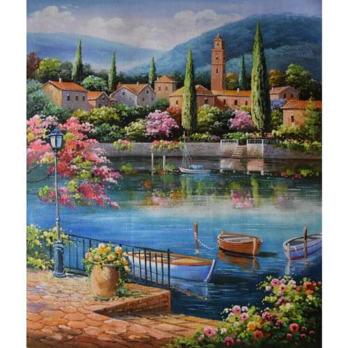 HandPainted European style Oil Painting On Canvas Mediterranean Sea Seascape Oil Canvas Painting Wall Art Picture forLiving Room